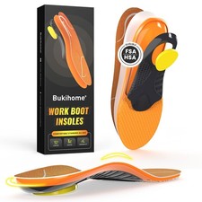 Work Boot Insoles for Construction  Standing All Day - Heavy Duty Orthotic S...