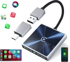 Wireless CarPlay Adapter for iPhone– Super mini 2 in 1 Plug Convert Wired 