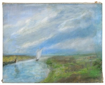 John Thompson (1924-2011) Oil Painting 'Norfolk Broads' - Studio Collection