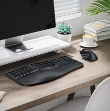 MEETION Ergonomic Wireless Keyboard and Mouse, Ergo Keyboard with Vertical Mouse