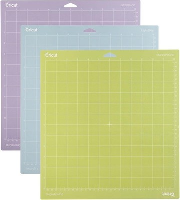 Cricut 12x12 Cutting Mats 3 Pack LightGrip StandardGrip StrongGrip Variety Set
