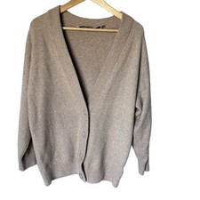 IRO Cardigan Wool Blend Beige Relaxed Fit Button Front Knit Parisian Oversized