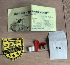 1963 Original Munro Table Hockey Accessories Pack
