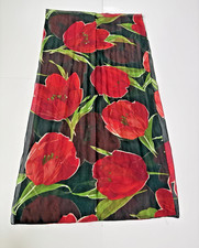 Black Sheer Rose Scarf Wrap Lightweight Floral Shawl 66x17 Womens Fashion