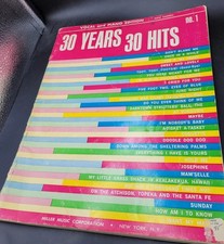 30 Years 30 Hits Sheet Music 1966 Miller Music Piano Vocal Songbook