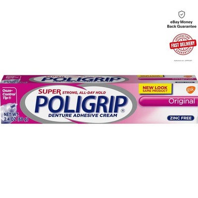 SUPER Strong Denture Adhesive Cream - 2.4 oz Tubes, Pack of 4, Keeps Food Out