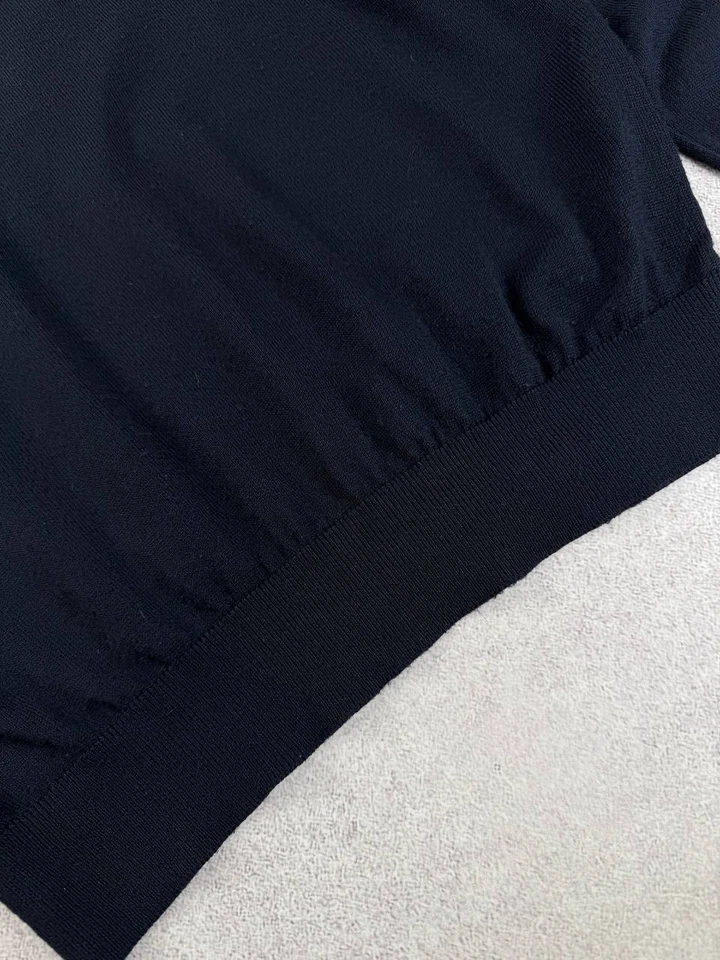 Montechiaro Wool Knit Sweater Navy Blue Men's Size 52 Duties Paid (USA) - Image 4 of 4