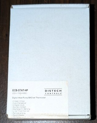 NEW/UNOPENED Distech ECB-STAT-HP BACnet thermostat 3heat/2cool (CDIVI-7600H50B1)