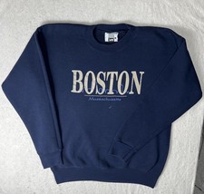 Lee Vintage Boston Massachusetts Skyline Crewneck Sweatshirt Size Large Blue