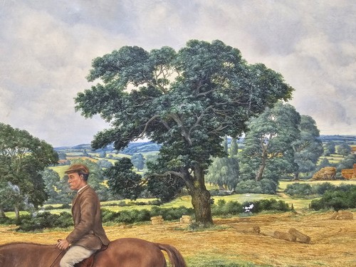 BRIAN TOVEY - LARGE EQUESTRIAN OIL PAINTING - MAN ON HORSEBACK - Picture 7 of 19