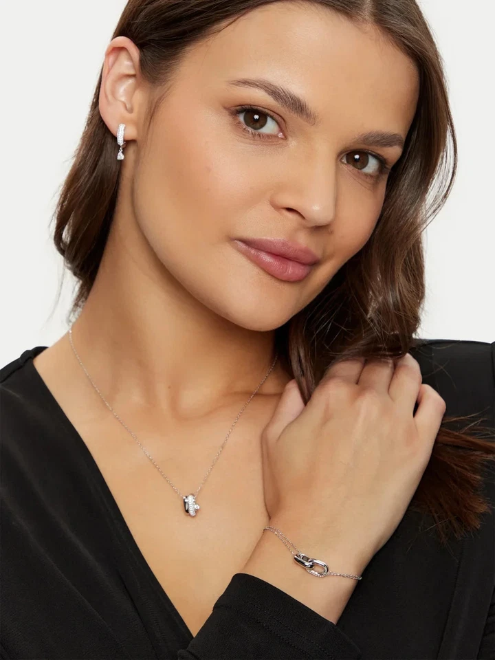 Bracciale donna GUESS argento 925 con elementi ovali JSBB04 551JW - Immagine 2 di 4