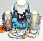 VINTAGE TO NOW FASHION COSTUME JEWELRY NECKLACE LOT, ASSORTED TYPES & MATERIALS