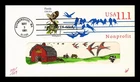 US COVER BIRDS NONPROFIT POSTAL STATIONERY FDC PUGH HAND PAINTED INSERT