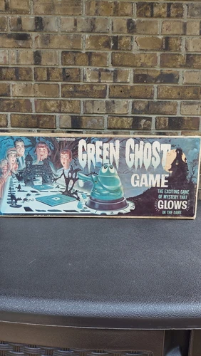 Vintage 1965 Transogram GREEN GHOST Game with Box Incomplete Damage