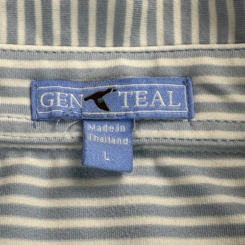 Polo Genteal Highline ricamata elasticizzata a righe crepuscolare uomo L - Foto 4 di 19