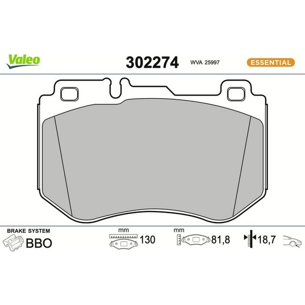 Valeo 302274 Bremsbelagsatz FüR Mercedes Benz C Klasse W205 A205 C205 S205-image