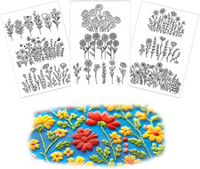 Stickvorlagen Blumenmuster  selbstklebend  für Anfänger