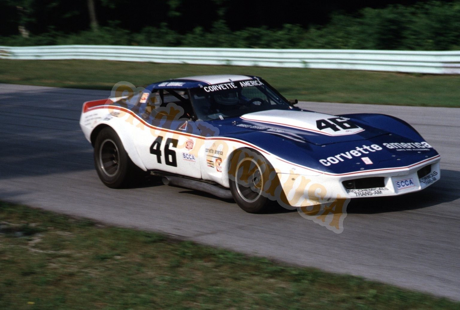 Vintage 35mm Kodachrome Slide Corvette America Trans-Am Race Car 46 X-4432