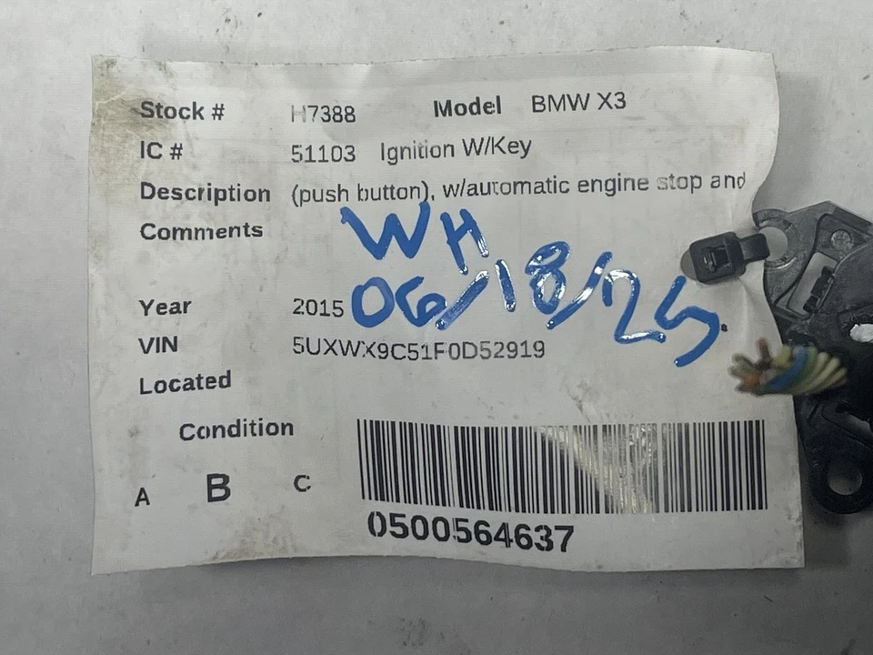 Interruptor de encendido usado se adapta a: BMW X3 2015 pulsador con parada automática del motor y s Foto 3 de 4