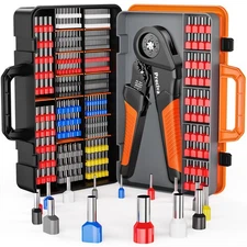 Preciva Ferrule Crimping Tool Kit - AWG 28-5 (0.08-16mm²) Hexagonal Ferrule C...