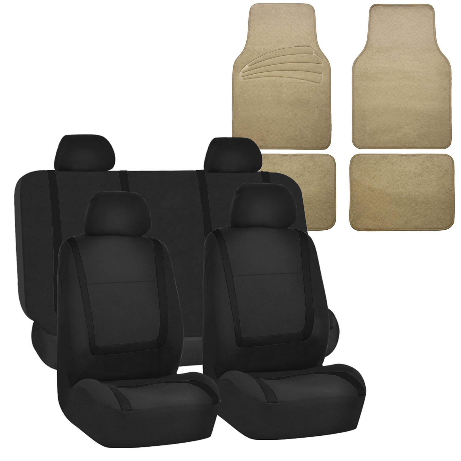 Auto Seat Covers for Car SUV Universal Seat Covers 12 Color w/ Beige Floor Mats