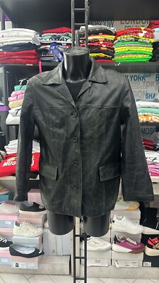 FRYE Jacke Aus Echtem Leder Gebraucht Herren Größe L Schwarz LLV01