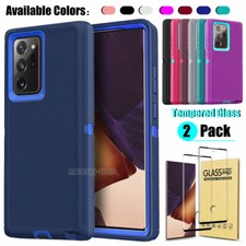 For Samsung Galaxy Note 20 Ultra Heavy Duty Case Cover Tempered Glass Protector