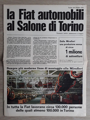 Fiat Autos auf dem Turiner Autosalon Prospekt 1963