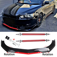 For Mitsubishi Lancer Front Bumper Red Lip Splitter Spoiler Blackred Body Kit