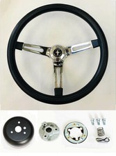 1970-1977 Mustang Mustang Ii 15 Black Foam Steering Wheel On Chrome Mustang Cap