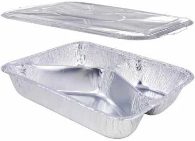 ALCONTS 800 Alu-Menüschalen R819-960G 3-geteilt tief Aluschale 227x177x38,5mm mit Deckel