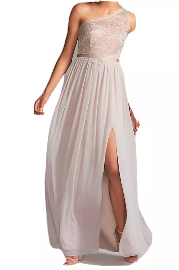 One shoulder lace clearance bridesmaid dress