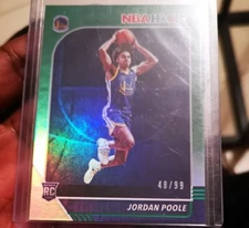 2019 Panini Hoops Jordan Poole Green Foil Prizm RC #/99 sp