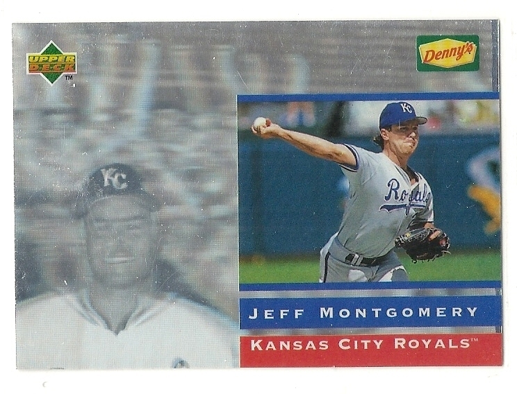 1995 Upper Deck Denny's Hologram - #18 - Jeff Montgomery - Kansas City Royals