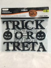 HALLOWEEN Pumpkin Decorating TRICK OR TREAT Felt Stickers 14 Pc Creatology New