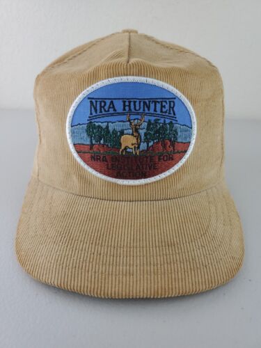 NRA Hunter Baseball Hat Cap Tan Yellow Corduroy In