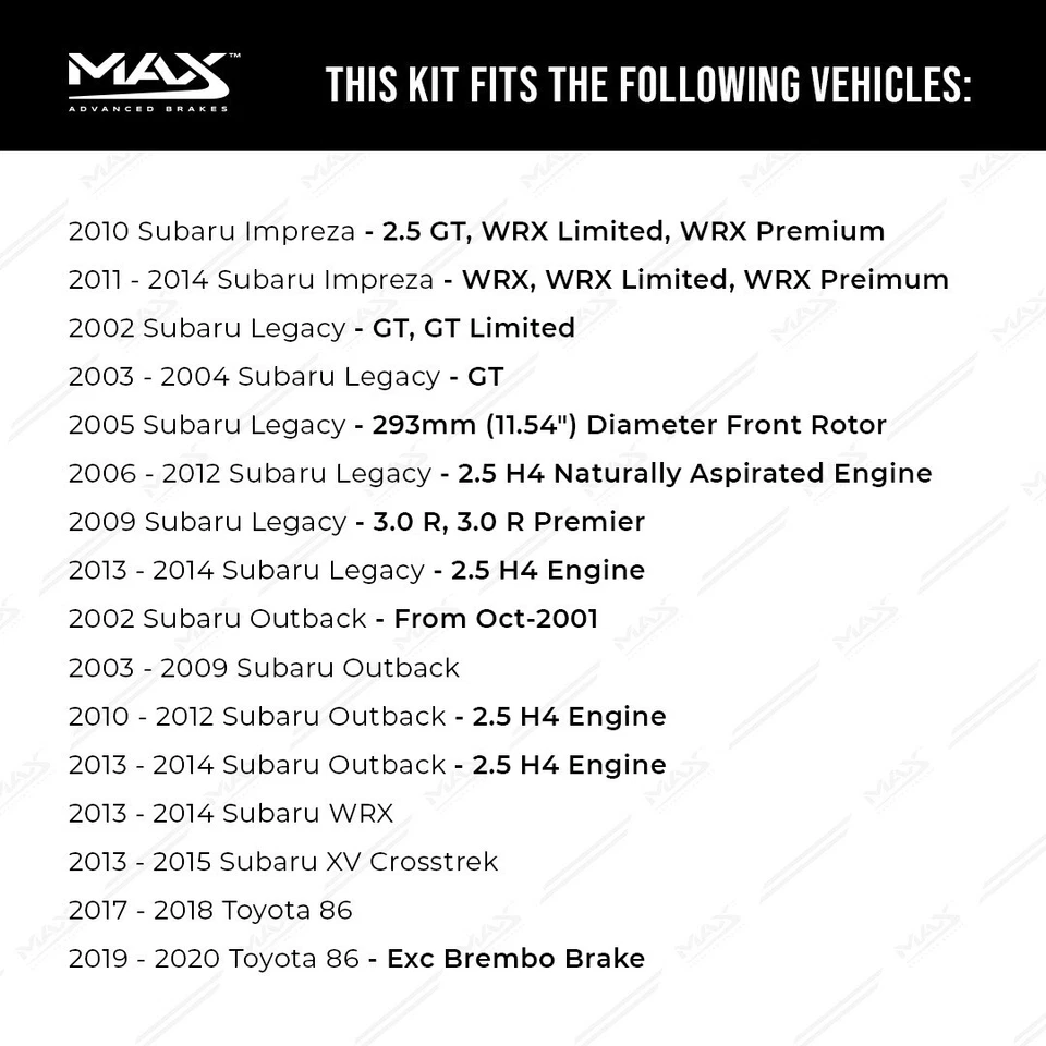 Front Drilled Slotted Rotors + Pads for Subaru Forester Impreza Outback Legacy - Imagem 3 de 4