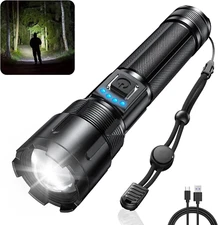 Rechargeable Flashlights High Lumens, 1000 Lumens Tactical Flashlights, Super Br