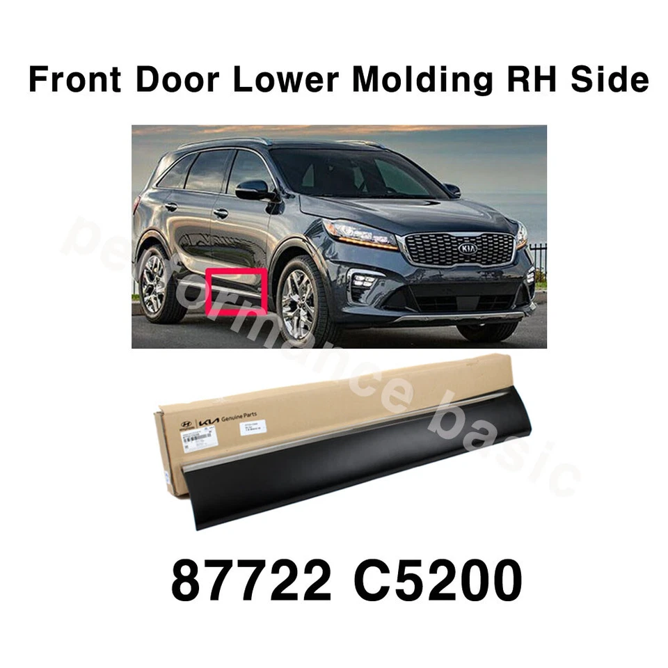 Nueva puerta delantera moldura inferior derecha lado derecho 87722C5200 para Kia Sorento 2016-2020 Foto 3 de 4