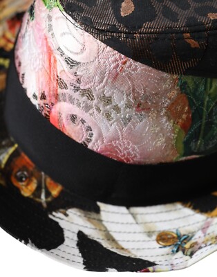 DOLCE & GABBANA Hat Multicolor Patchwork Women Fedora Wide  display picture 2