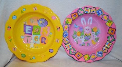 SETS 5 CT Mix Match Plastic Serving DISH EGGS BUNNY Easter FOOD Bowls PARTY Pink