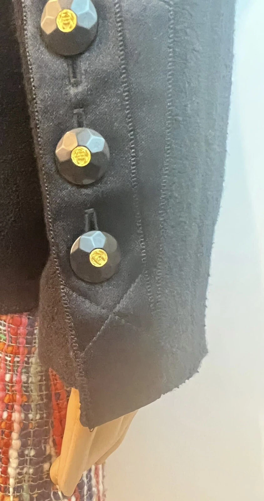 Rara Vintage Chanel 94P 1994 Spring Runway Giacca Nera Blazer FR 42 US 6 8