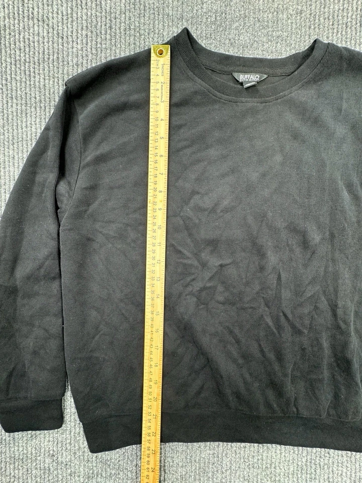Suéter Buffalo David Bitton Para Mujer Mediano Cuello Redondo Negro Pullover Sudadera Foto 2 de 4