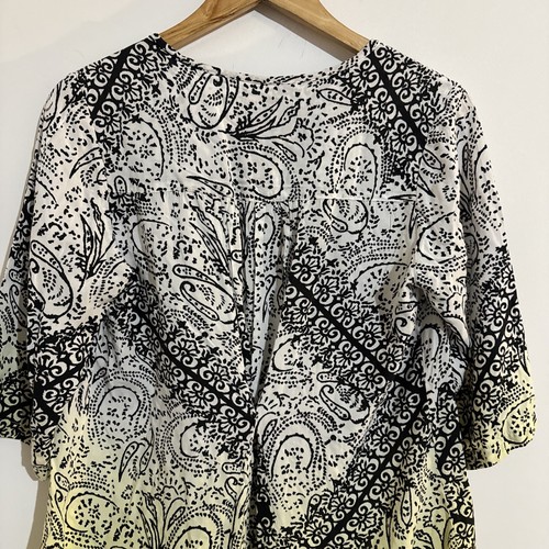 Gordon Smith Size 12 Women’s Top Blouse Shirt Multicoloured 3/4 Sleeve V-Neck - Picture 9 of 11