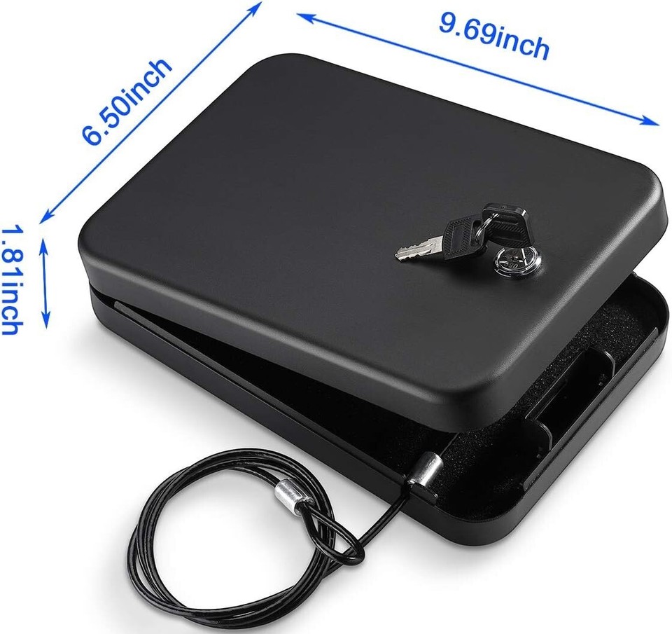 Pistol Safe, Portable Travel Gun Safe,Handgun Lock Box, Gun Safes for