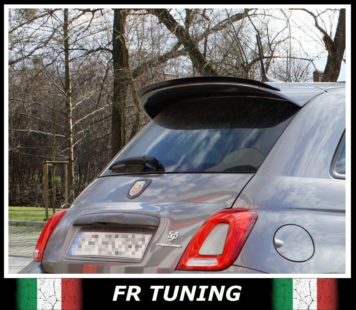 Spoiler Posteriore Per Abarth 595 - In ABS, Nero, Adesivo, Stile Sportivo - Foto 1