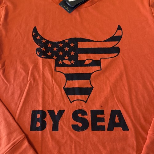 Under Armour Shirt Men's XL Project Rock LS Brahma Bull Orange Military Freedom - Picture 2 of 5
