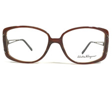 Salvatore Ferragamo Eyeglasses Frames 2583-B 457 Brown Square Crystals 53-15-130