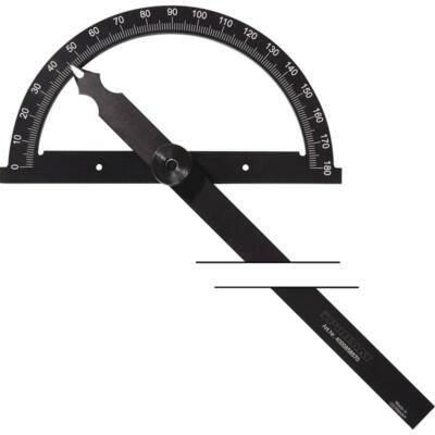 PROMAT Winkelmesser Gradbogen-Ø 120mm Schenkellänge 150 mm mattverchromter Skala