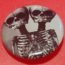 1 Inch Conjoined Twins Skeleton Pinback Button